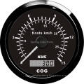 High Quality 85mm Black/White Stainless Steel Bezel GPS Speedometer Velometer 15 Knots for Marine
